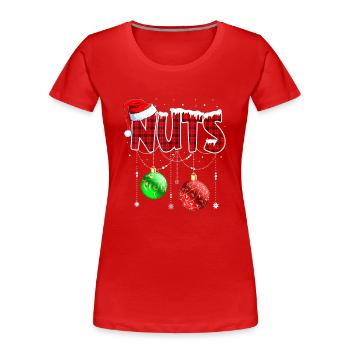 Châtaignes assorties famille drôle noix de châtaigne - T-shirt bio Premium Femme - rouge - Devant - Mia (176cm)