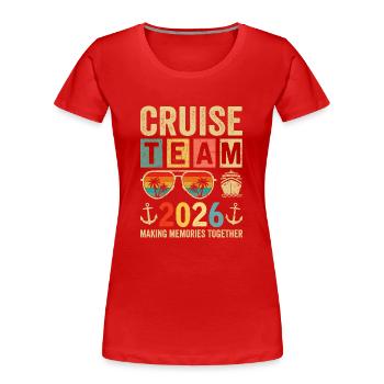 Cruise Team 2026 - Frauen Premium Bio T-Shirt - Rot - Vorne - Mia (176cm)