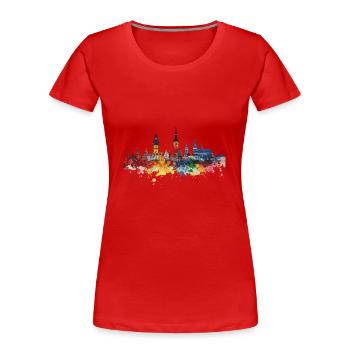 Rottweil - T-shirt bio Premium Femme - rouge - Devant - Mia (176cm)