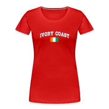 Ivory Coast - Women's Premium Organic T-Shirt - red - Front - Mia (176cm)