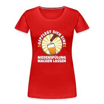 Well-groomed to have a kidney irrigation - Women's Premium Organic T-Shirt - red - Front - Mia (176cm)