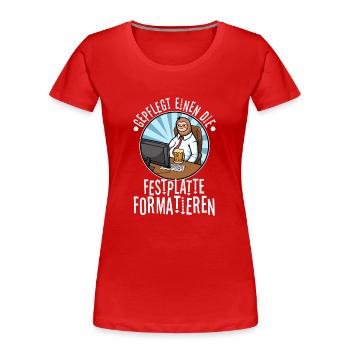 Maintained to format the hard drive - Women's Premium Organic T-Shirt - red - Front - Mia (176cm)