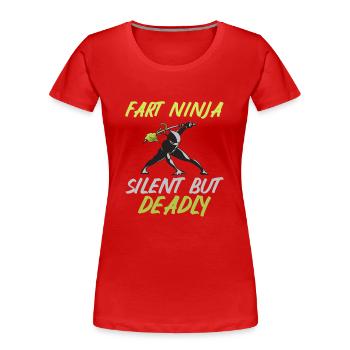 Furz Furzen Pupsen - Frauen Premium Bio T-Shirt - Rot - Vorne - Mia (176cm)