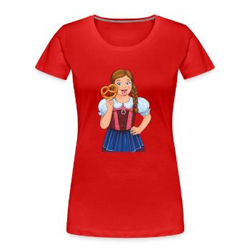 GIRLS DIRNDL PRETZEL - Women's Premium Organic T-Shirt - red - Front - Mia (176cm)