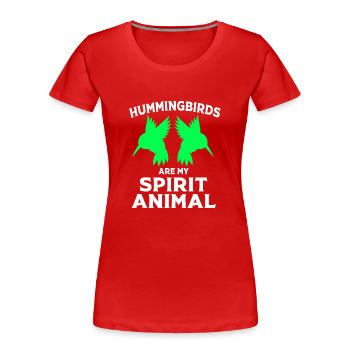 Hummingbird - Women's Premium Organic T-Shirt - red - Front - Mia (176cm)