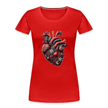 Coeur Anatomique de Noël - T-shirt bio Premium Femme - rouge - Devant - Mia (176cm)