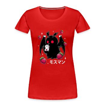 Strawberry Milk Shake Carton Mothman - Frauen Premium Bio T-Shirt - Rot - Vorne - Mia (176cm)