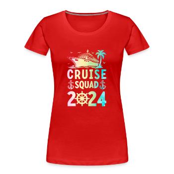 Kreuzfahrt Reise 2024 Familienurlaub - Frauen Premium Bio T-Shirt - Rot - Vorne - Mia (176cm)