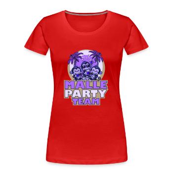 Malle Party Team Monkey Mallorca Saying - Women's Premium Organic T-Shirt - red - Front - Mia (176cm)