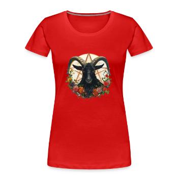 Ziege Luzifer Okkult Teufel Satan für Heavy Metal - Frauen Premium Bio T-Shirt - Rot - Vorne - Mia (176cm)