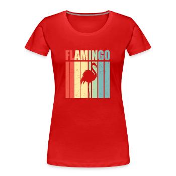 Retro Flamingo - Frauen Premium Bio T-Shirt - Rot - Vorne - Mia (176cm)