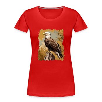 Bald Eagle Weißkopfseeadler - Frauen Premium Bio T-Shirt - Rot - Vorne - Mia (176cm)