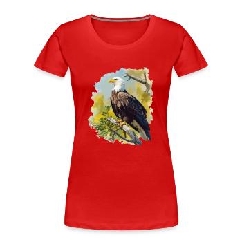 Bald Eagle Weißkopfseeadler - Frauen Premium Bio T-Shirt - Rot - Vorne - Mia (176cm)