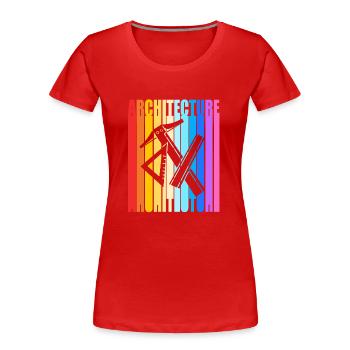 architecte - T-shirt bio Premium Femme - rouge - Devant - Mia (176cm)