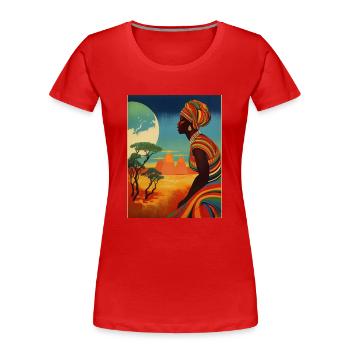 Afrikanische Frau - Frauen Premium Bio T-Shirt - Rot - Vorne - Mia (176cm)