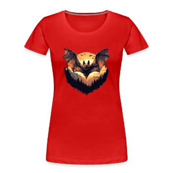 Chauve-souris Chauve-souris - T-shirt bio Premium Femme - rouge - Devant - Mia (176cm)