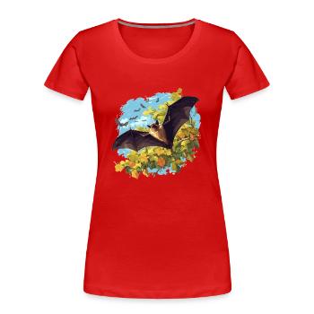 Chauve-souris Chauve-souris - T-shirt bio Premium Femme - rouge - Devant - Mia (176cm)