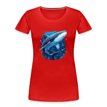 Whale Shark Walhaie Walhai - Frauen Premium Bio T-Shirt - Rot - Vorne - Mia (176cm)