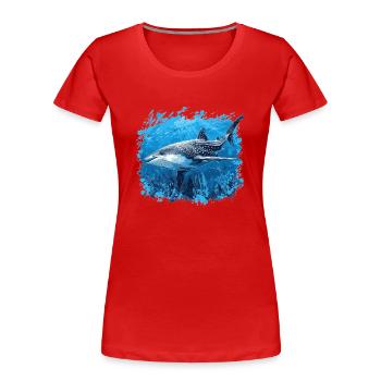 Whale Shark Walhaie Walhai - Frauen Premium Bio T-Shirt - Rot - Vorne - Mia (176cm)