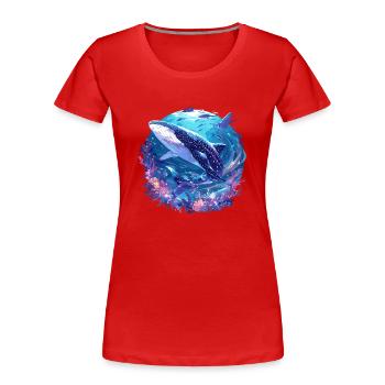 Whale Shark Walhaie Walhai - Frauen Premium Bio T-Shirt - Rot - Vorne - Mia (176cm)