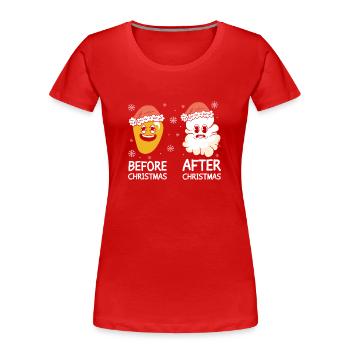 Popcorn Soirée cinéma en famille Soirée cinéma pop-corn - T-shirt bio Premium Femme - rouge - Devant - Mia (176cm)