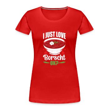 Rote Bete Suppe Borscht Gemüse Pflanzliche Basis - Frauen Premium Bio T-Shirt - Rot - Vorne - Mia (176cm)