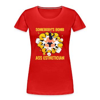 Skin Lasers - Pigment Spots Moles Skin Care - Women's Premium Organic T-Shirt - red - Front - Mia (176cm)