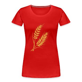 Weizen - Frauen Premium Bio T-Shirt - Rot - Vorne - Mia (176cm)