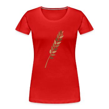 Weizen - Frauen Premium Bio T-Shirt - Rot - Vorne - Mia (176cm)