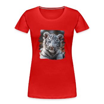 Tigre blanc Weiße Tigre Weißer Tigre - T-shirt bio Premium Femme - rouge - Devant - Mia (176cm)