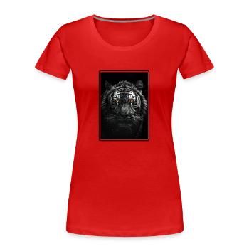 Tigre blanc Weiße Tigre Weißer Tigre - T-shirt bio Premium Femme - rouge - Devant - Mia (176cm)