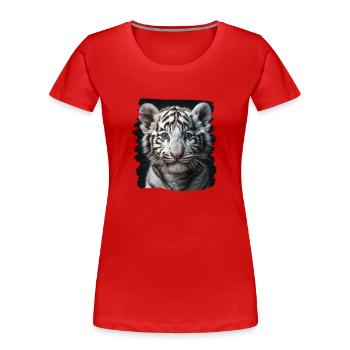 Tigre blanc Weiße Tigre Weißer Tigre - T-shirt bio Premium Femme - rouge - Devant - Mia (176cm)