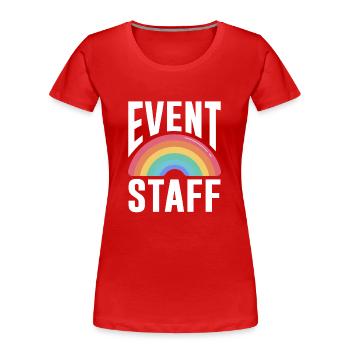Personnel de l’événement Front Design Party Crew Pride LGBT - T-shirt bio Premium Femme - rouge - Devant - Mia (176cm)
