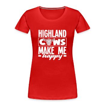 Highland Kühe Machen Mich Glücklich - Frauen Premium Bio T-Shirt - Rot - Vorne - Mia (176cm)