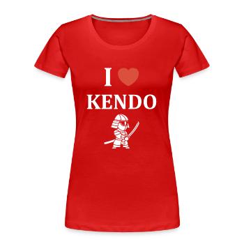 KENDO - Frauen Premium Bio T-Shirt - Rot - Vorne - Mia (176cm)