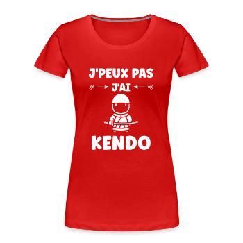 KENDO - Frauen Premium Bio T-Shirt - Rot - Vorne - Mia (176cm)