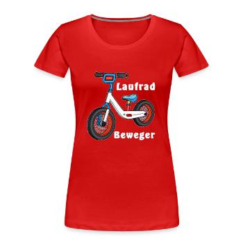 LAUFRAD BEWEGER - Frauen Premium Bio T-Shirt - Rot - Vorne - Mia (176cm)
