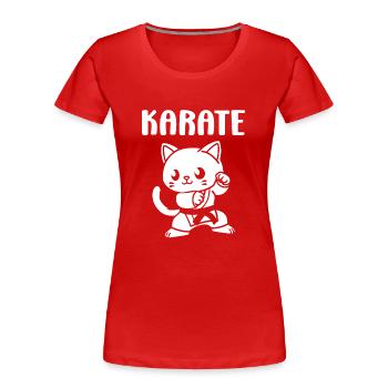 Karate - Frauen Premium Bio T-Shirt - Rot - Vorne - Mia (176cm)