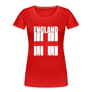 England Englisch - Frauen Premium Bio T-Shirt - Rot - Vorne - Mia (176cm)