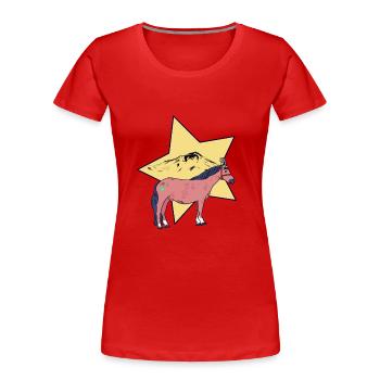 Pferd Pferde Wilder Westen Western Westernpferd - Frauen Premium Bio T-Shirt - Rot - Vorne - Mia (176cm)
