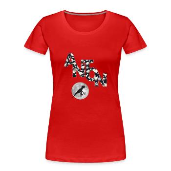ANTON - Beau prénom de garçon avec dinosaure - T-shirt bio Premium Femme - rouge - Devant - Mia (176cm)