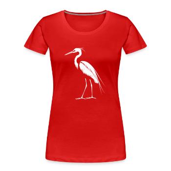 Heron Reiher - Frauen Premium Bio T-Shirt - Rot - Vorne - Mia (176cm)