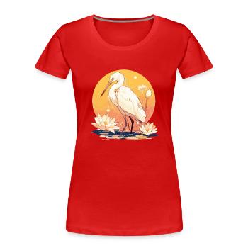 Heron Reiher - Frauen Premium Bio T-Shirt - Rot - Vorne - Mia (176cm)