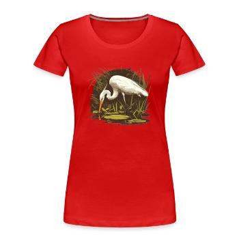 Heron Reiher - Frauen Premium Bio T-Shirt - Rot - Vorne - Mia (176cm)
