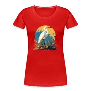 Heron Reiher - Frauen Premium Bio T-Shirt - Rot - Vorne - Mia (176cm)