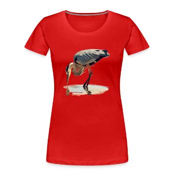 Heron Reiher - Frauen Premium Bio T-Shirt - Rot - Vorne - Mia (176cm)