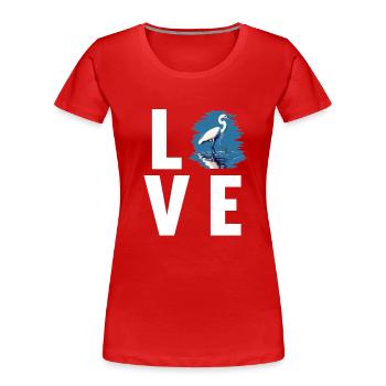 Heron Reiher - Frauen Premium Bio T-Shirt - Rot - Vorne - Mia (176cm)