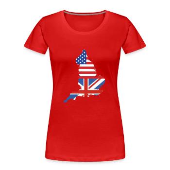 England Englisch - Frauen Premium Bio T-Shirt - Rot - Vorne - Mia (176cm)