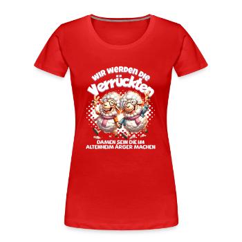 Funny sheep make trouble BFF - Women's Premium Organic T-Shirt - red - Front - Mia (176cm)