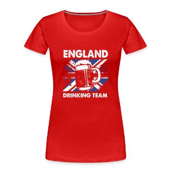 England Englisch - Frauen Premium Bio T-Shirt - Rot - Vorne - Mia (176cm)
